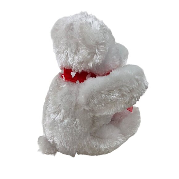 Vintage Dan Dee Plush White Red Valentine Teddy Bear Stuffed Animal Toy Heart - Picture 8 of 10